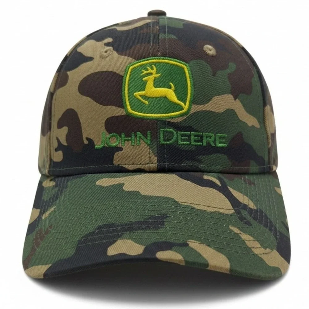 John Deere Camo Snapback Hat Embroidered Logo Camouflage Baseball Cap